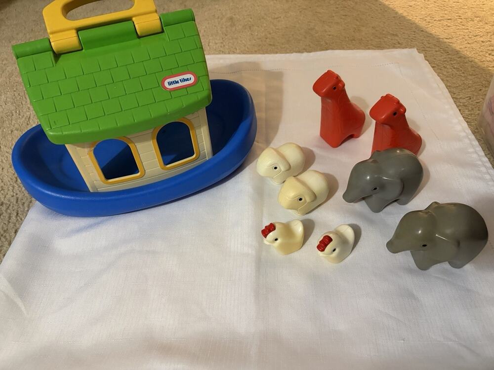 Vintage Little Tikes Noah's Ark Play Set Toy With Animals